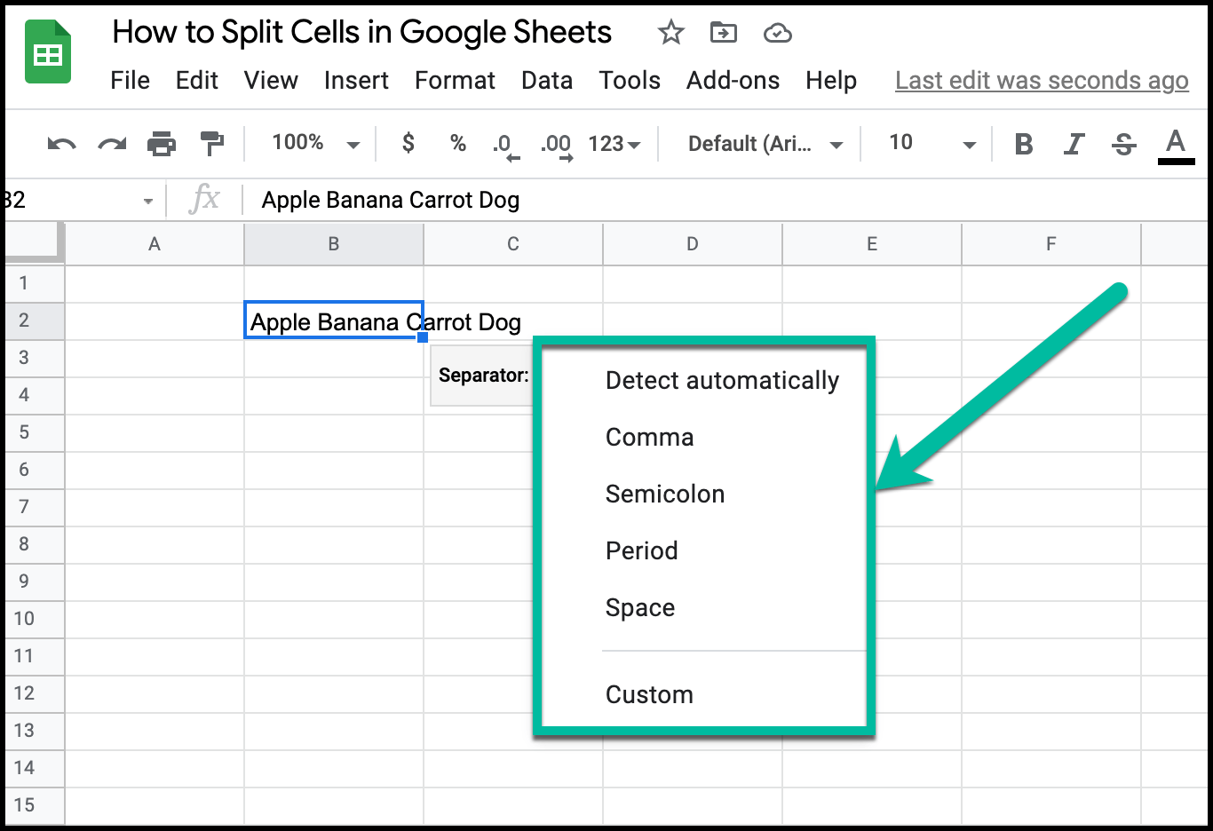 How To Split Cells In Google Sheets